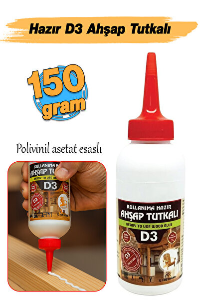 Badem10 Hazır Ahşap Tutkalı 150 gram Şeffaf D3 Mobilya Mdf Sunta Kumaş Kağıt DIY Uygulamalarında Yapıştırıcı