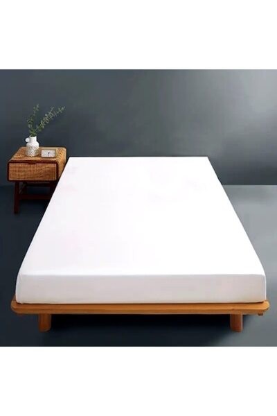 Pucioasa Fitted Bedsheet with Elastic, 100% Cotton, 180x200cm, White,