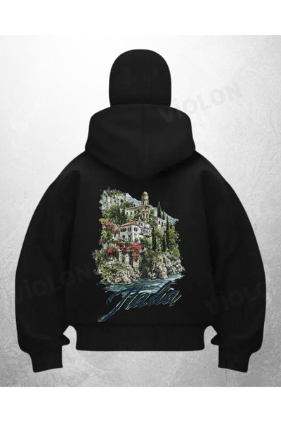 Bravebell سترة كارديجان سوداء مطبوعة من إيطاليا بتصميم الساموراي