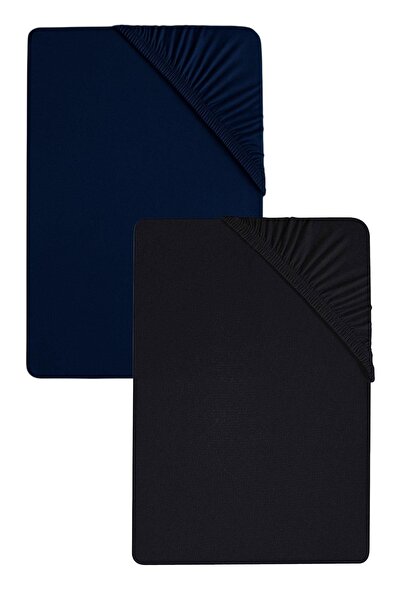 COTENCONCEPT قطعتين ملاءة سرير مزدوجة من القطن العادي مقاس 180 × 200 سم من القطن الممشط المرن