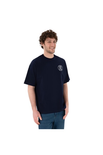 U.S. Polo Assn. Ανδρικό μπλουζάκι με λαιμόκοψη με υπερμεγέθη εφαρμογή