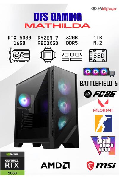 MSI DFS GAMING MATHILDA RYZEN 7 9800X3D-B650M-RTX 5080 16GB-32GB DDR5 RAM-1TB...