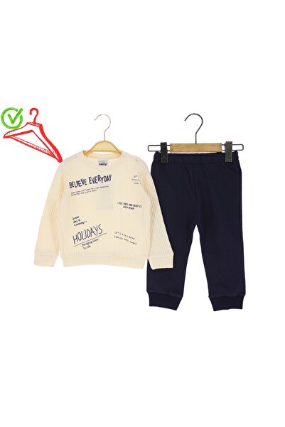 Atabay Kids طقم أطفال للأولاد من أتاباي 201-10-25 بنقشة الوافل للعطلات مطبوع ...