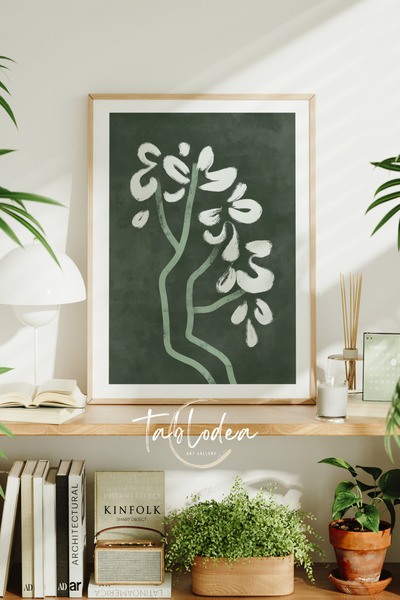 tablodea Pictură murală minimalistă cu model floral înrămată TD Pictură mural...