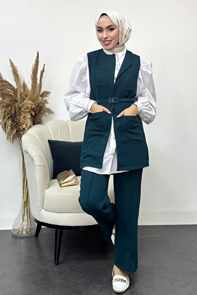 Tesettür Diyarı Жіночий комплект з крепової тканини з поясом