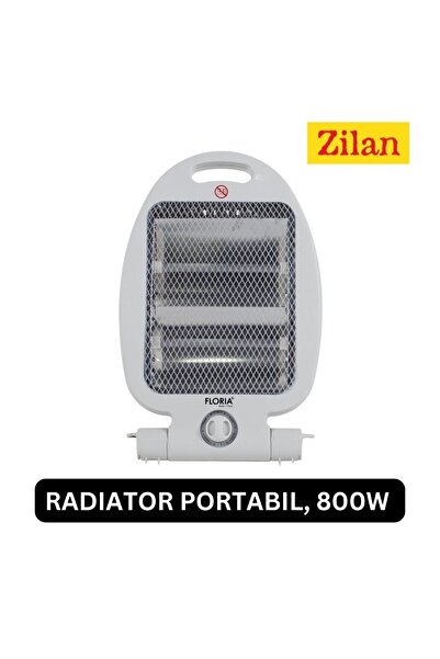 Zilan Portable Electric Heater - 800W, 2 Quartz Tubes, 2 Speeds, Tip-over Protection 8380