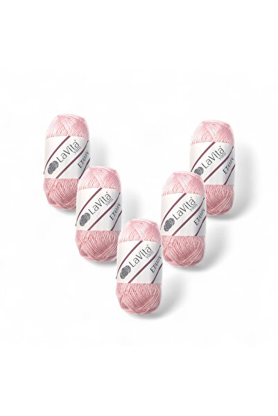 LaVita Yarn Fir de tricotat manual Etamin 100% acrilic 150gr 5 BUCĂȚI (0011 ROZ)
