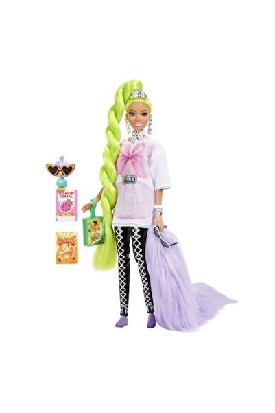 Barbie Păpușă cu păr verde neon suplimentar și accesorii, Mattel, 24x7x32 cm,...