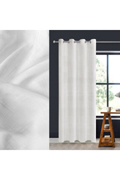 OEM Decorative curtain made of fabric with rings, medium shading level, size 140 x 260 cm, White