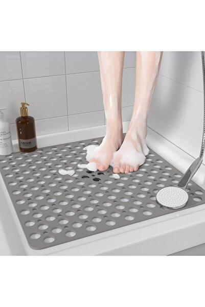 ALBBEK 2 Pieces Bath and Shower Mat Square with Bubble Suction Cups 54 X 54 cm A-149