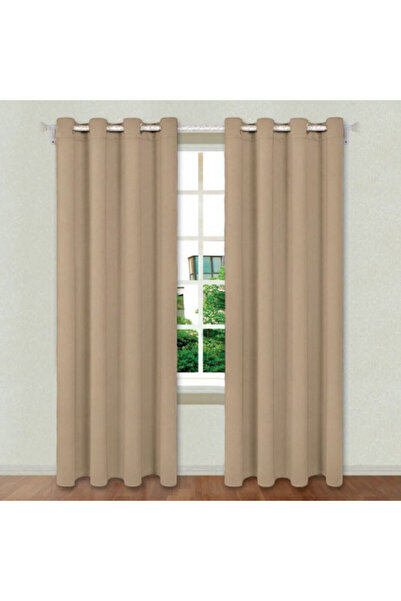OEM Decorative curtain with rings, size 140 x 260 cm, Taupe