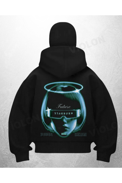 Bravebell سترة كارديجان مطبوعة باللون الأسود من StarBorn بتصميم الساموراي