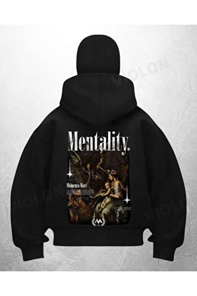 Violon سترة كارديجان مطبوعة باللون الأسود من Mentality In بتصميم قناع السامور...