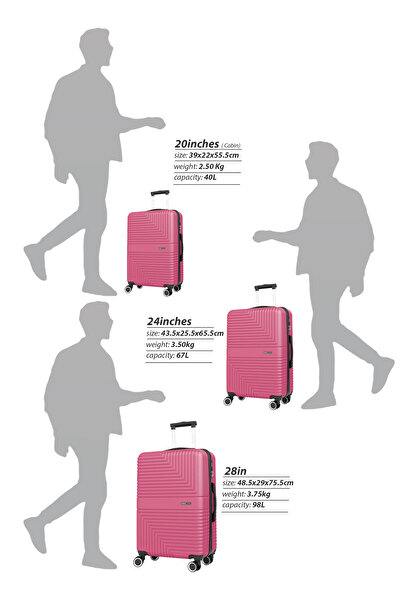 PARAJOHN Lightweight ABS Hard Side 8 Spinner Wheels Luggage checked-in Trolley Bag with Lock - 24 inch