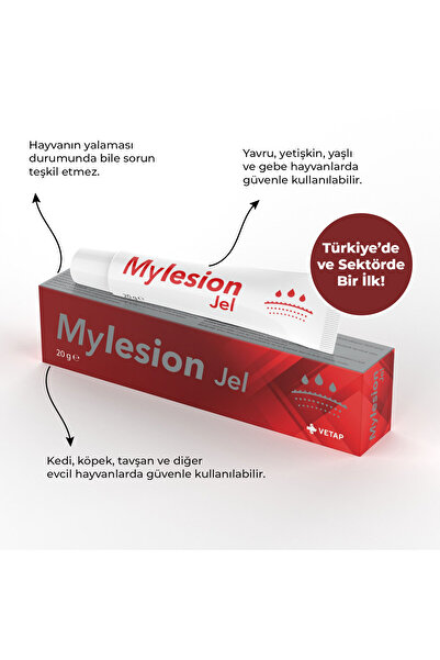 Vetapet Mylesion Jel Krem Kedi, Köpek, Tavşan ve Tüm Hayvanlar İçin Mantar Le...
