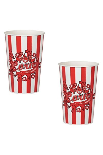 OEM Pahare roșii cu dungi albe pentru popcorn 960ml - 2 buc