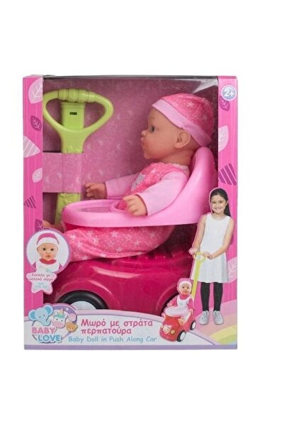 SHOPIENS Păpușă bebeluș cu premergător, roz, 30 cm