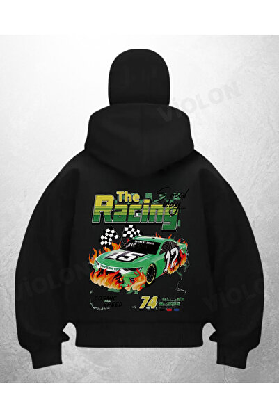 Bravebell سترة كارديجان سوداء مطبوعة من The Racing بتصميم قناع الثلج الساموراي