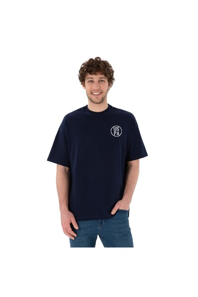 U.S. Polo Assn. Ανδρικό μπλουζάκι με λαιμόκοψη με υπερμεγέθη εφαρμογή