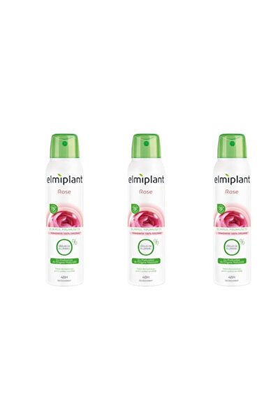 ELMIPLANT Set 3 x Deodorant Antiperspirant Spray Rose 150ml, All Day Fresh
