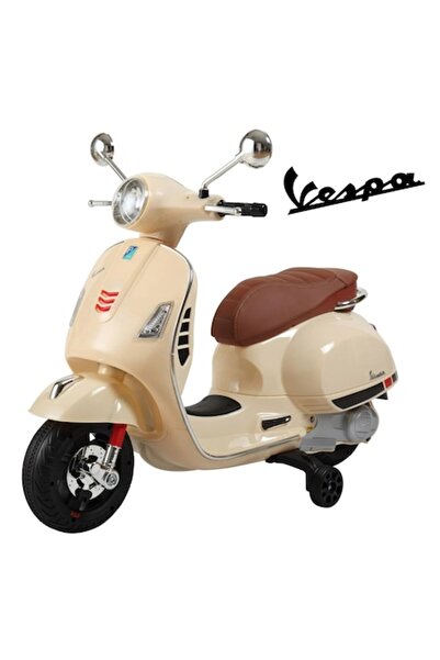 OEM Електрически мотоциклет VESPA 6V със звук, бежово-кафяв
