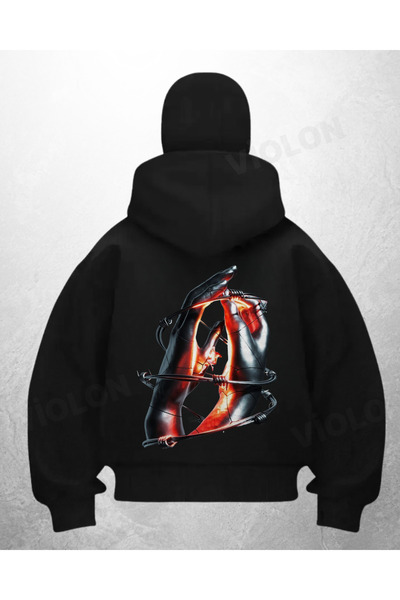 Bravebell سترة كارديجان سوداء مطبوعة بتصميم Love Hands على شكل قناع ثلج السام...