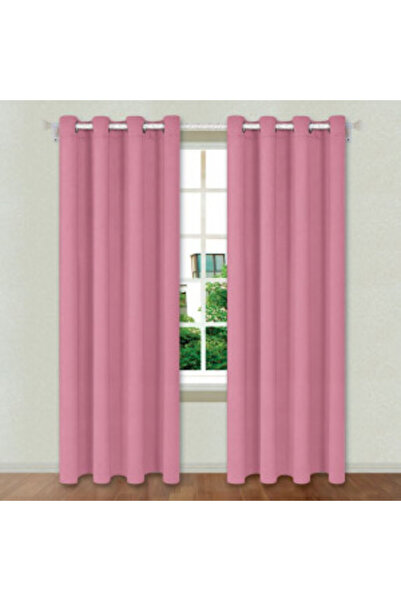 OEM Decorative Room-Darkening Curtain with Rings, Size 140 x 260 cm, Pink