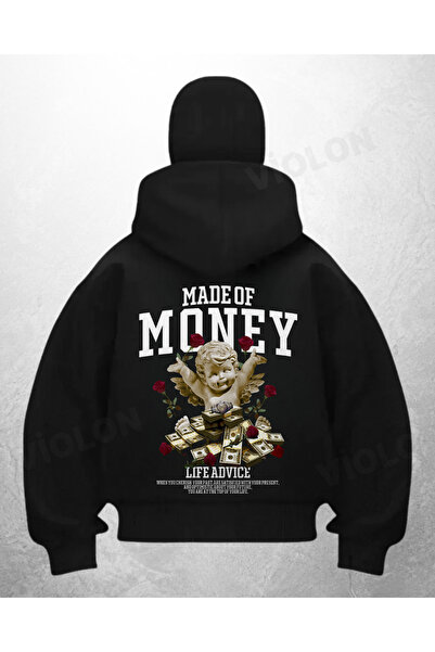 Bravebell سترة كارديجان مطبوعة عليها Money Black Samurai Snow Mask