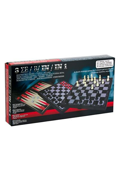 NO BRAND Board game, 3-in-1, 6 years+, 24.5 x 24.5 cm, Multicolor