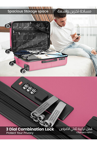 PARAJOHN Strato ABS 8 Spinner Wheel Cabin Luggage / Carry-On Trolley Bag with Lock - 20 Inch