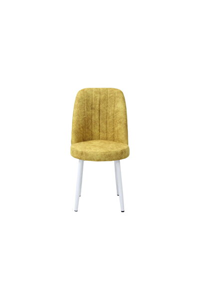 ARTA DOOR Set of 2 Cronos Chairs Yellow White Leg, HORECA, Living, dining - Metal Leg - Textile Material