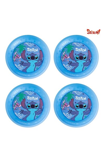 OEM Reusable Blue Plastic Party Plates Stitch 21cm - 4 pieces
