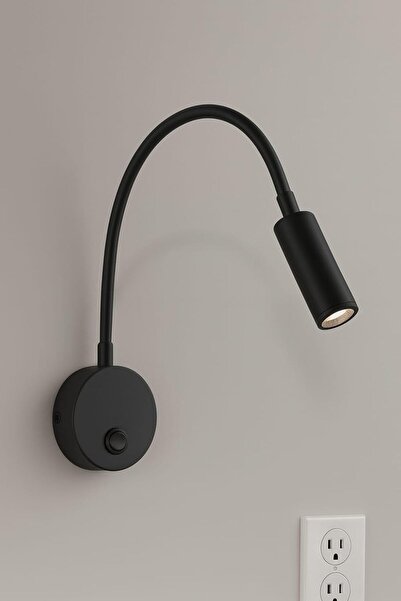 Crestj LED Wall Reading Lamp - Modern Design with Adjustable Arm - Black