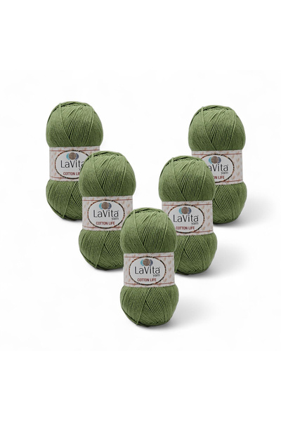 LaVita Yarn Cotton Life Fir pentru tricotat manual 50% bumbac 50% acrilic 500...