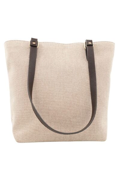 Meskanto Tote Canvas-Genuine Leather Women Shopping Handle and Shoulder Bag