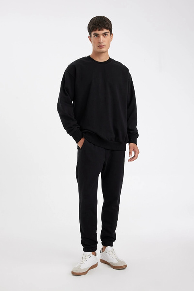 DeFacto Oversize Wide Fit Crew Neck Thick Basic Plain Sweatshirt T5139Az24Au