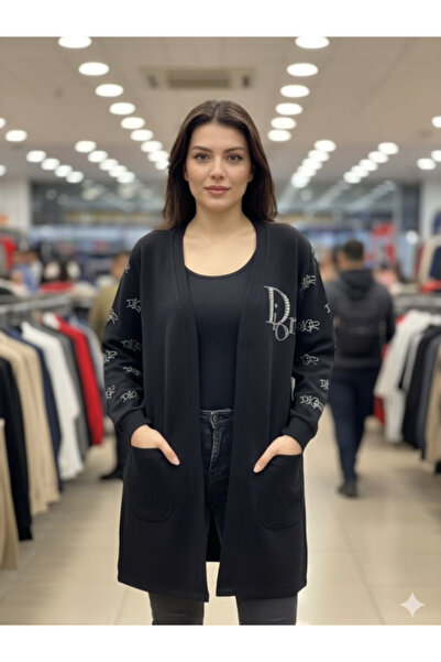 BERNEO سترة نسائية محبوكة من سيلانيك مع جيب أمامي مزين بالأحجار