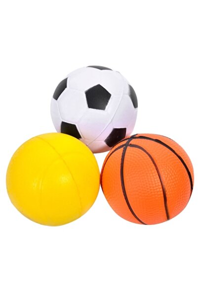 SHOPIENS Set mingi antistres, baschet fotbal tenis, plastic, multicolor, 3 bu...