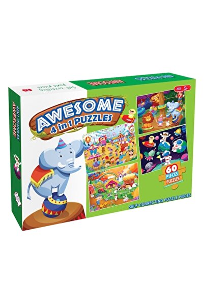 OEM Puzzle: Circus, Space, Farm, Luna Park (60 pieces) 4-in-1