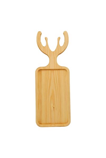 OEM Deer Antler Platter, Pine Wood Serving Tray, Color