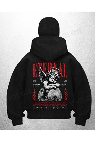 Bravebell سترة كارديجان سوداء مطبوعة من Eternal بتصميم الساموراي