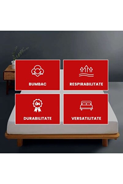 Pucioasa Fitted Bedsheet with Elastic, 100% Cotton, 180x200cm, White,