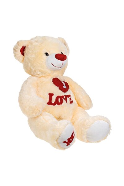 OEM Beige Teddy Bear with Red Heart & Glitter 50cm
