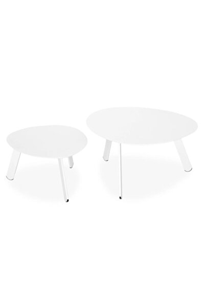 Maison Mex Set of 2 garden/patio coffee tables, GONZO, white