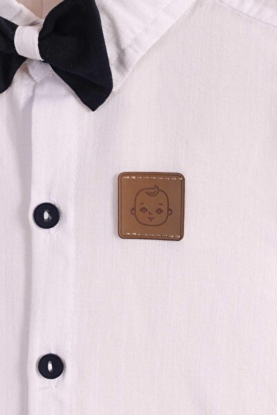 kidello Boy's 2-Piece Set with White Bow Tie Shirt and Fabric Pants (1-6 Years)