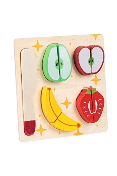 OEM Puzzle din lemn, Fructe și Cuțit, 18 x 18 cm