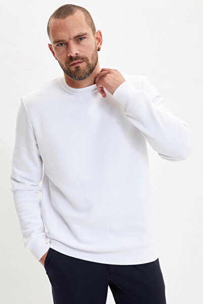 DeFacto Men's White Basic Regular Fit Sweatshirt N2787Az.19Wn.Wt34