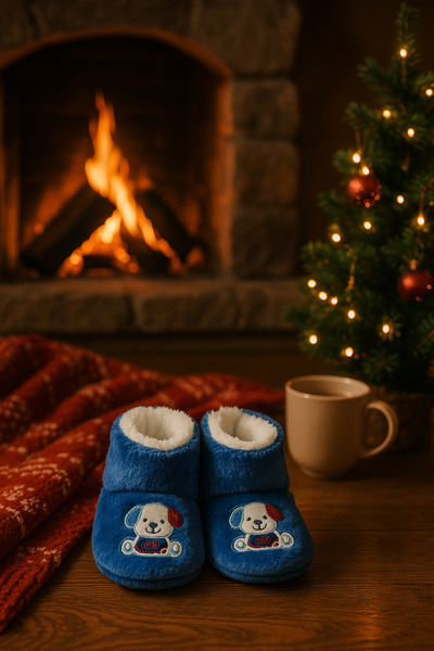 Midimax Peluş Bebek ve Çocuk Panduf Ev Botu – Kışlık Kaymaz Tabanlı Patik