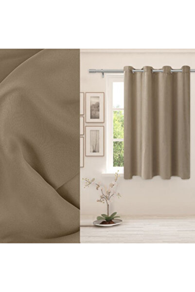 OEM Decorative curtain with rings, light-blocking, 140 x 140 cm, Taupe