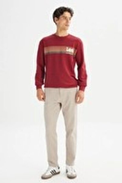 Lee Ανδρικό μπλουζάκι με στάμπα μπορντό L2520099810-Wine